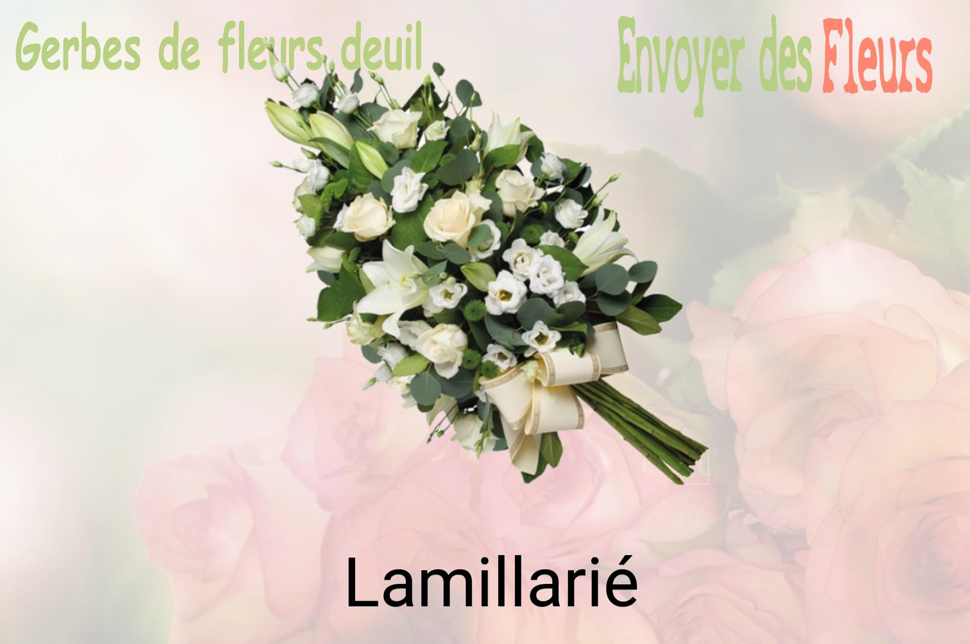 Gerbe de fleurs de deuil livrée à Lamillarié